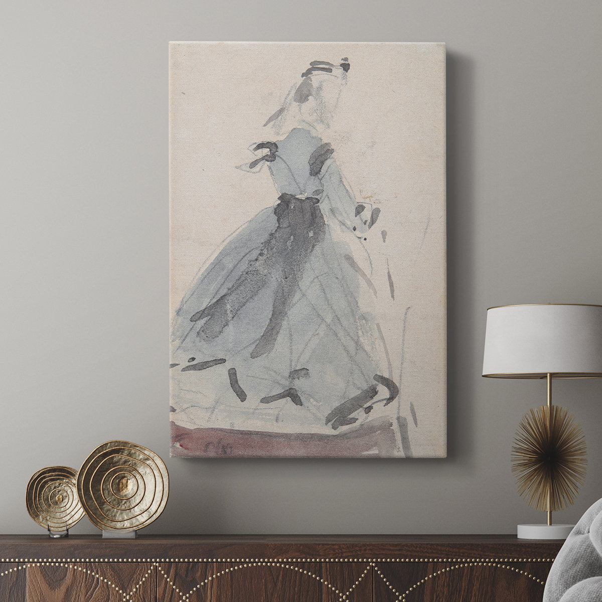Winston Porter Vintage Sketch LXXXIX -Gallery Wrapped Cavas | Wayfair